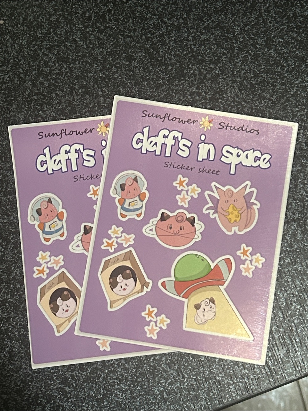 Sunflower Studios "Cleff's in Space" Purple Sticker Sheet